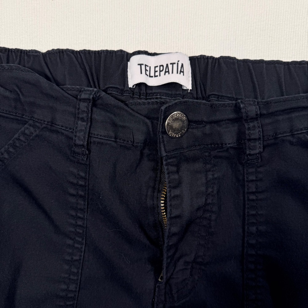 Telepatia Cargo Jogger Pants Size 5/27 Black Utility Goth Gorp dark Streetwear - Picture 2 of 15